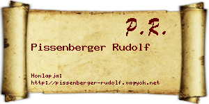 Pissenberger Rudolf névjegykártya
